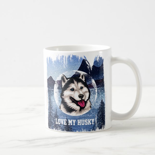 Personlig Siberian husky-kaffe Mugg (Höger)