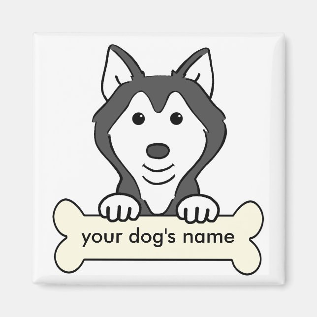 Personlig Siberian husky Magnet (Framsidan)