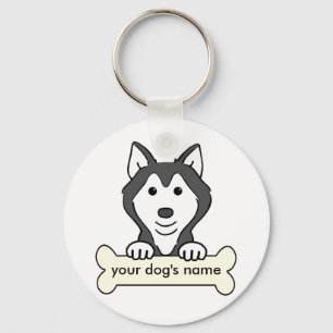 Personlig Siberian husky Nyckelring
