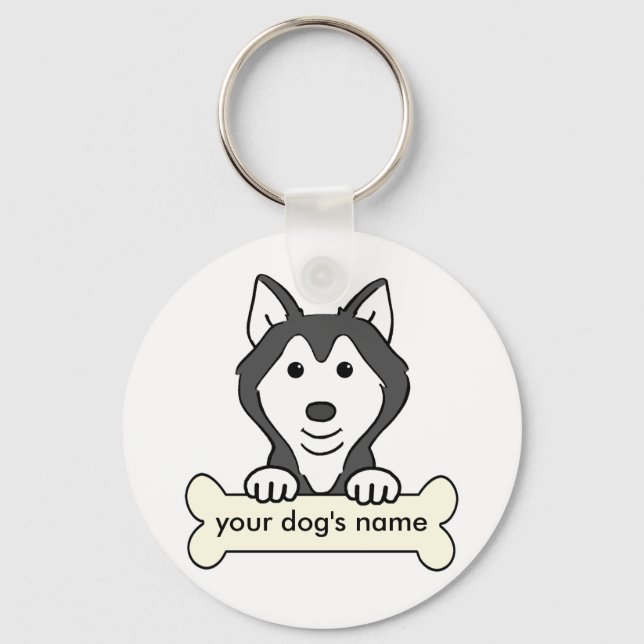 Personlig Siberian husky Nyckelring (Framsida)