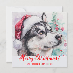 Personlig Siberian Husky Semester Julkort