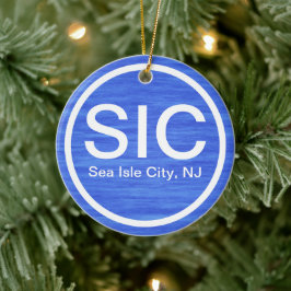 Personlig SIC NJ Sea Isle City New jersey Beach Julgransprydnad Keramik
