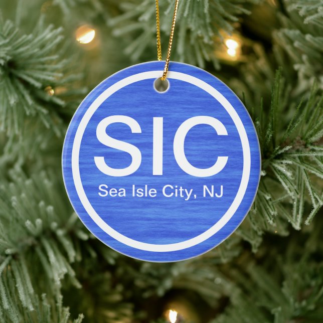 Personlig SIC NJ Sea Isle City New jersey Beach Julgransprydnad Keramik (Träd)