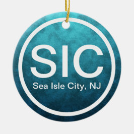 Personlig SIC Sea Isle City NJ Beach-jul Julgransprydnad Keramik