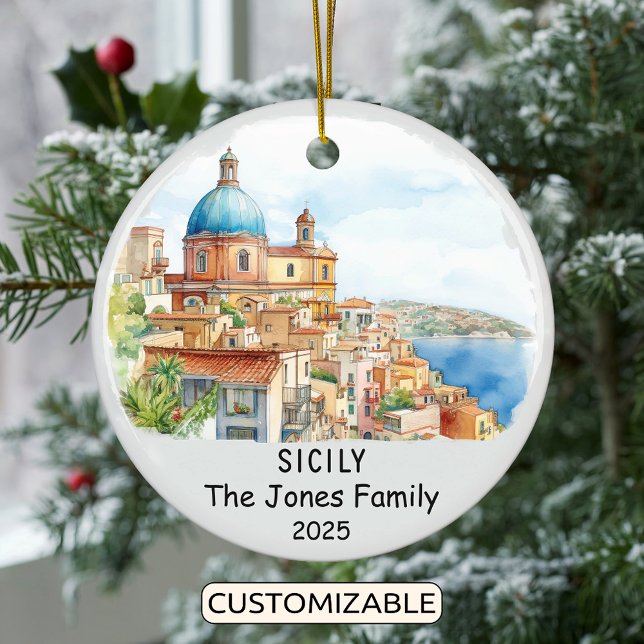 Personlig Siciliy Ornament, Italien Julgransprydnad Keramik (Skapare uppladdad)