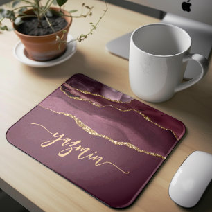 Personlig signatur Burgundy guldagate Musmatta