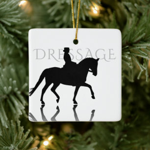 Personlig Silhouette Dressage Horse jul Julgransprydnad Keramik
