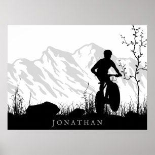 Personlig Silhouette Mountain Bike Poster