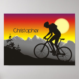 Personlig Silhouette Mountain Bike Poster