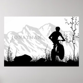 Personlig Silhouette Mountain Bike Poster