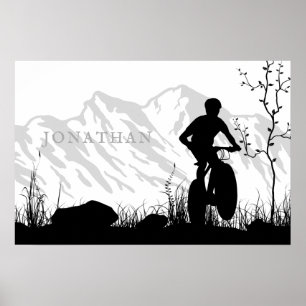 Personlig Silhouette Mountain Bike Poster