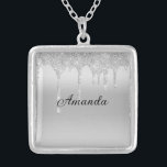 Personlig Silver-drivning Glitter Bridesmaid Silverpläterat Halsband<br><div class="desc">Personlig Silver,  Glitter Namn silver,  häckade halsband. En underbar gåva till henne eller till brudens sida.</div>