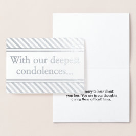 Personlig Silver Foil CondolCard Folierat Kort
