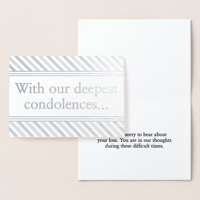 Personlig Silver Foil CondolCard Folierat Kort (Display)