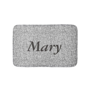 Personlig Silver Glitter Bath Mat Badrumsmatta