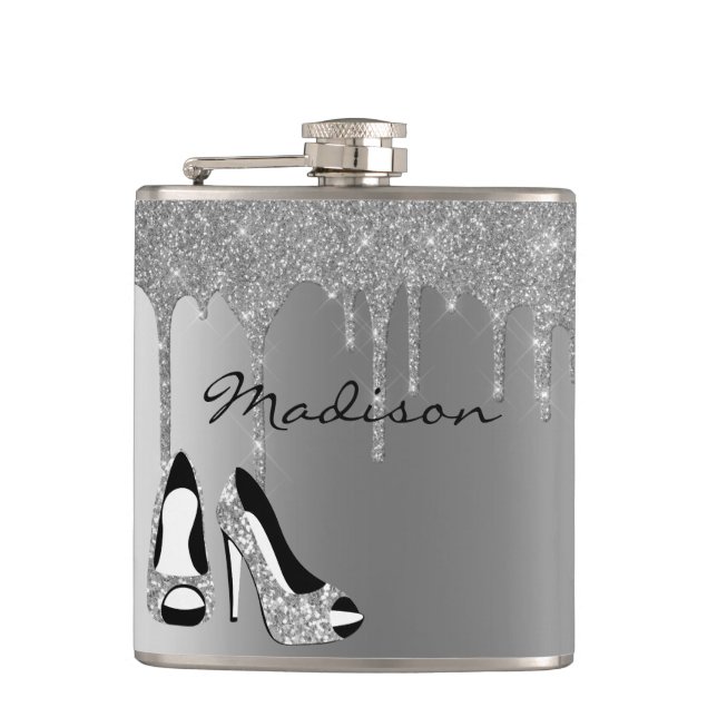 Personlig Silver Glitter-skjutskor Fickplunta (Framsidan)