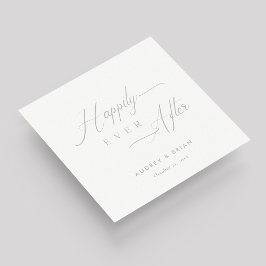 Personlig Silver "lyckligtvis alltid efter" Bröllo Pappersservett