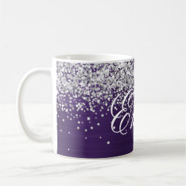 Personlig Silver Mörk Violet Foil Kaffemugg