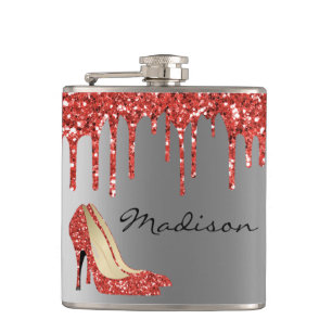 Personlig Silver Red Glitter driver höjdskor Fickplunta