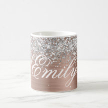 Personlig silverglitter roséguld folie