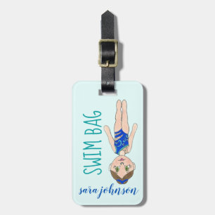 Personlig Simma Bag Synchronized Swimmer Girl Bagagebricka