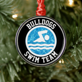 Personlig Simma Team Namn Swimming and Diving Julgransprydnad Metall