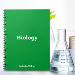 Personlig Simple biology/Science Grönt Anteckningsbok<br><div class="desc">Upptäck vår bärbara biologi/vetenskap i "Shamrock Grönt". Förbättra produktiviteten och fokusera med den här pulserande nyansen. Gröntens naturliga väsen anpassar sig perfekt till biovetenskap och fördjupar din biologi. Skapa ett organiserat,  engagerande studieutrymme för optimal förståelse.</div>