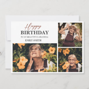 Personlig Simple Birthday Grandma Roligt Photo Kort