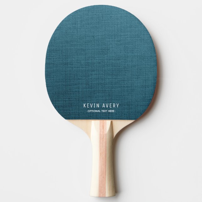 Personlig Simple Blue Linen Struktur Pingisracket (Framsidan)