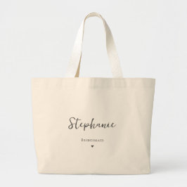 Personlig Simple Bridesmaid Tote Bag Gift Jumbo Tygkasse