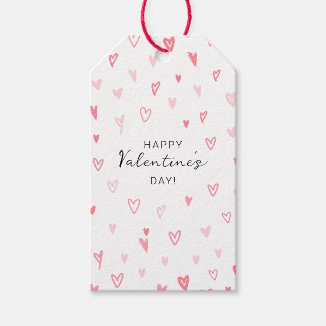 Personlig Simple Heart Patterned Valentine's Presentetikett (Framsidan)