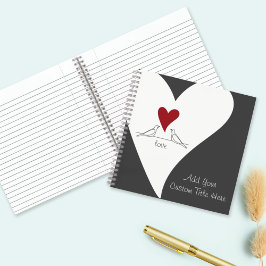 Personlig Simple Modern Love birds Red Heart