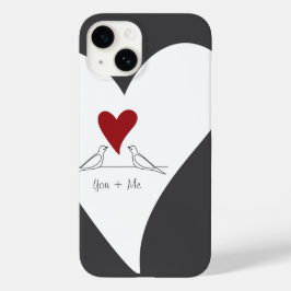 Personlig Simple Modern Love birds Red Heart