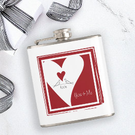 Personlig Simple Modern Love birds Red Heart Fickplunta