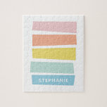 Personlig Simple Modern Pastel Shape Rand Pussel<br><div class="desc">Personlig Simple Modern Pastel Shape and Rand Jigszawa Puzzle</div>