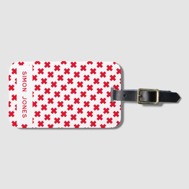 Personlig Simple Mönster Red Kor Medical Bagagebricka (Framsida horisontal)
