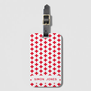 Personlig Simple Mönster Red Kor Medical Bagagebricka