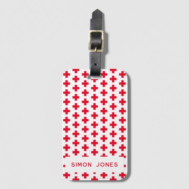 Personlig Simple Mönster Red Kor Medical Bagagebricka (Framsida vertikal)