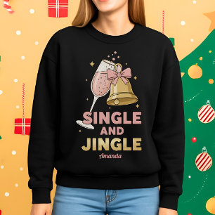 Personlig Single och Jingle Rolig Jul T Shirt