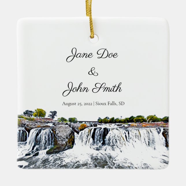 Personlig Sioux Falls Waterfall Ornament (Framsida)
