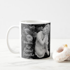 Personlig Sipp Breathe Buddha Zen Svart Vitt Kaffemugg