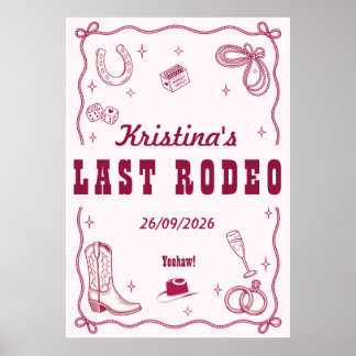 Personlig Sista Rodeo Western Möhippa Fest Poster
