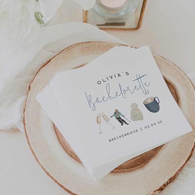 Personlig Sista Stund Före Bröllopet på Vinter-Ski Pappersservett (Skapare uppladdad)