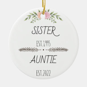 Personlig Sister Auntie Est Anpassningsbar Year, F Julgransprydnad Keramik