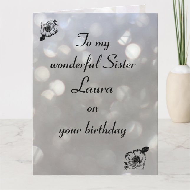 Personlig Sister Birthday Kort (Framsida)