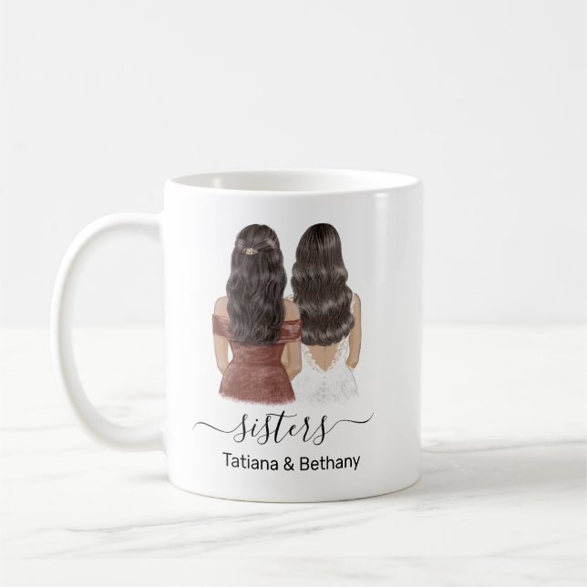 Personlig Sister Namn Coffee Mugg (Vänster)