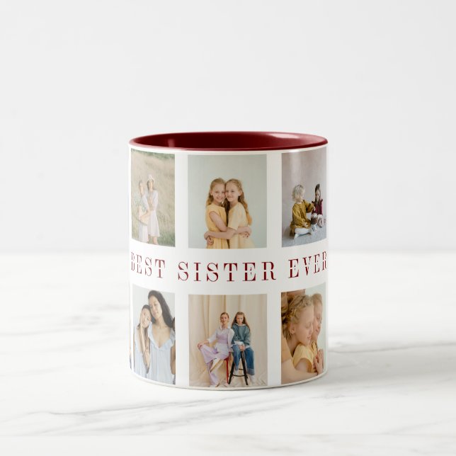 Personlig Sisters-kaffe Mugg | Anpassningsbar Foto (Center)