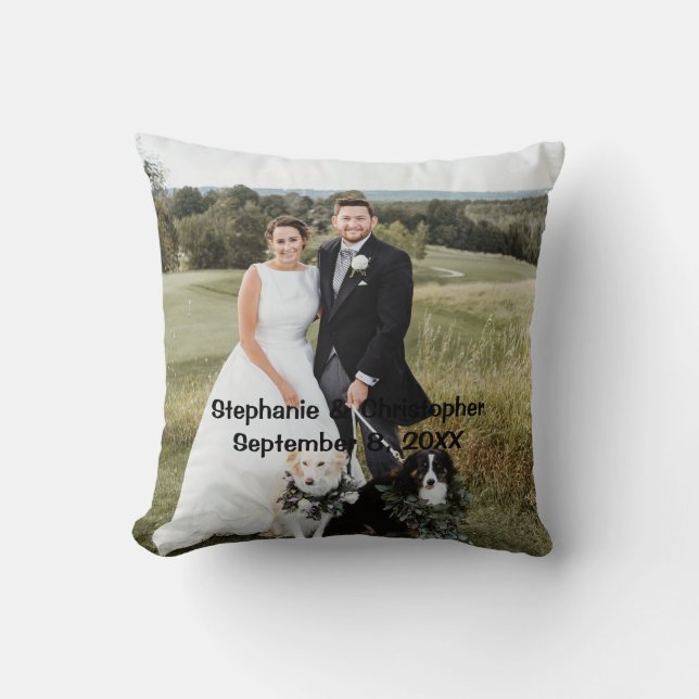 Personlig Sittande Bröllopsfoto Kudd Kudde (Framsida)