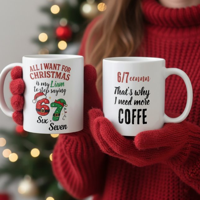 Personlig “Six Seven” julmugg för MAMMA Kaffemugg (Skapare uppladdad)