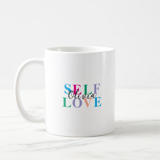 Personlig Självkärlek Kaffemugg (Vänster)
